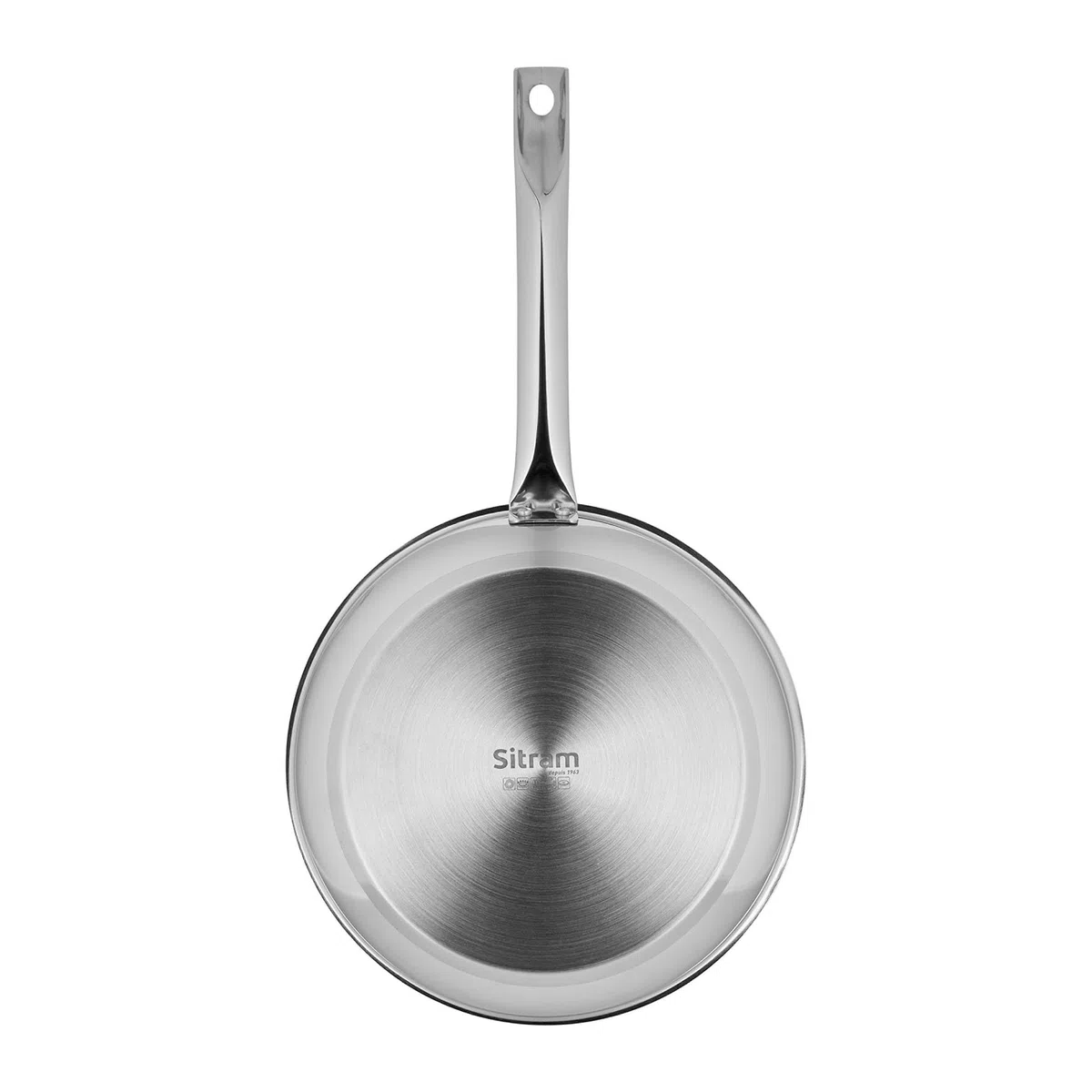 Sitram 717094 Padella Endurance Ø28 cm, 100% acciaio inossidabile, fondo triplo spessore, interno senza rivestimento nocivo, tutti i piani cottura, inclusi induzione