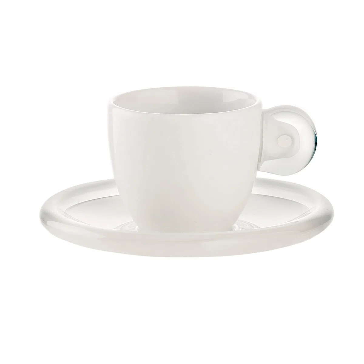 Guzzini Gocce Set 6 Tazzine Caffe con Piattino, Porcellana, 6 unità, 250 ml (Confezione da 1)