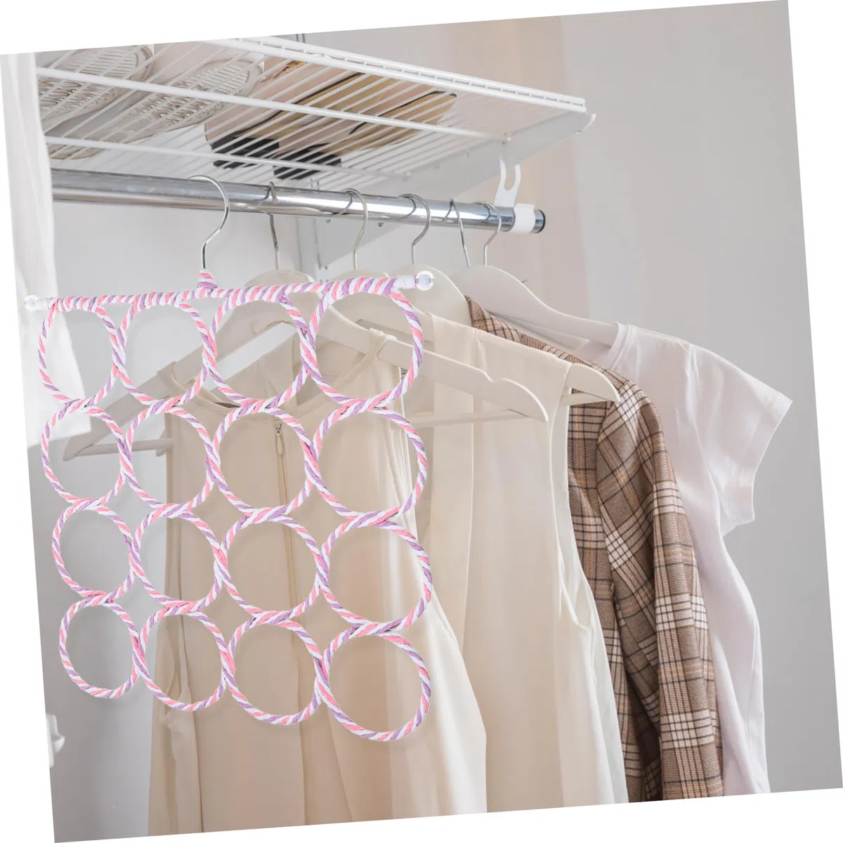 porta sciarpe gancio per cintura organizer per appendere la sciarpa grucce pieghevoli appendiabiti richiudibile Organizzatore porta grucce per sciarpe porta foulard per armadio