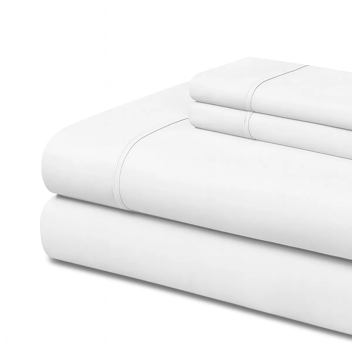 EasyCosy Set Lenzuola Matrimoniale 4 Pezzi 180x200 cm – Microfibra Spazzolata – con Lenzuolo sopra, Lenzuolo con Angoli e 2 Federe 50x75 cm. Bianco - Oeko-Tex