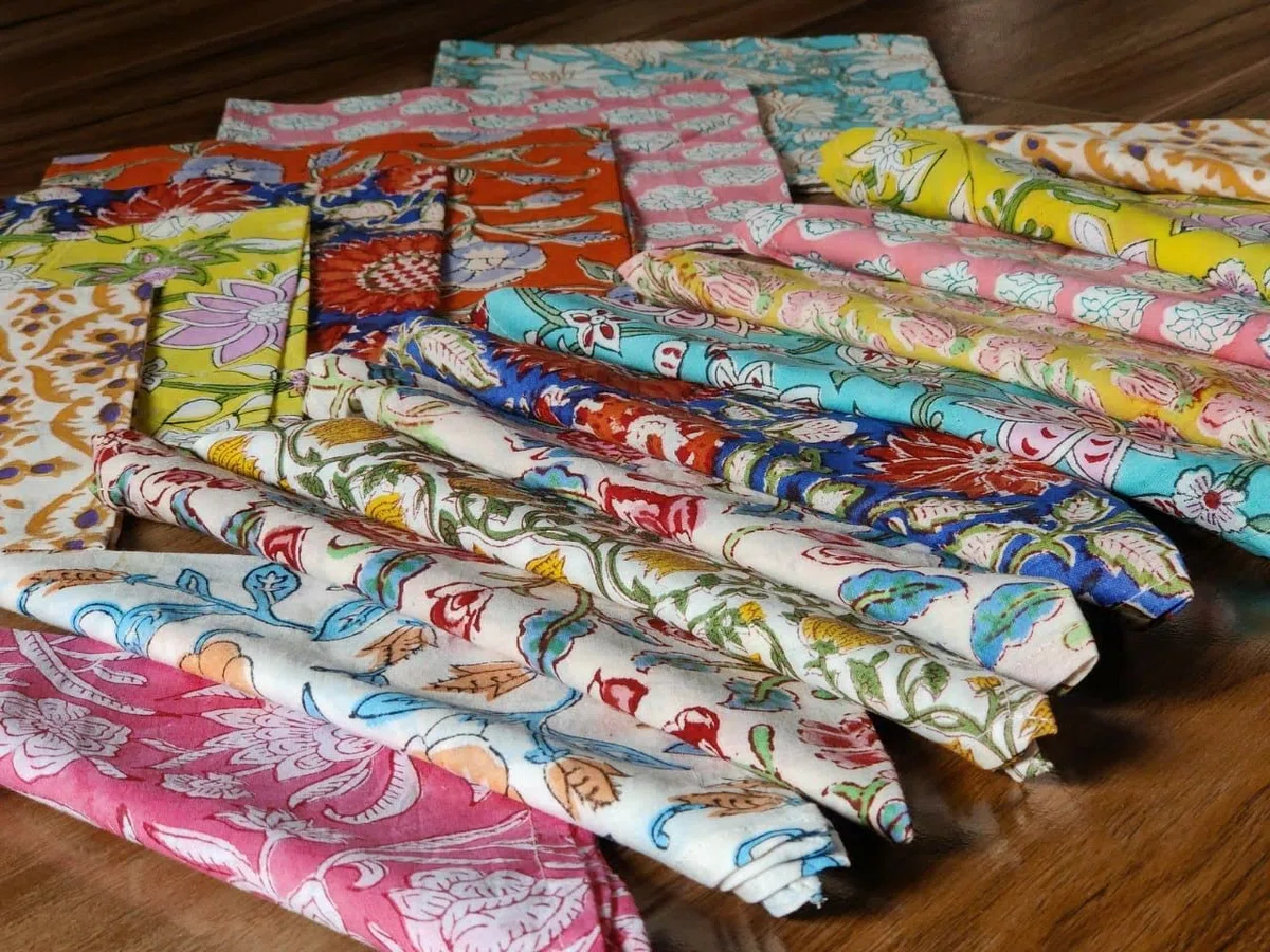 INDACORIFY 20 Pezzi Misto Lotto Tovaglioli 100% Cotone Mano Block Stampato Fazzoletto 16 x 16 Pollici Asciugamani Da Cucina Decorazioni per la Tavola Tovaglioli di Lino