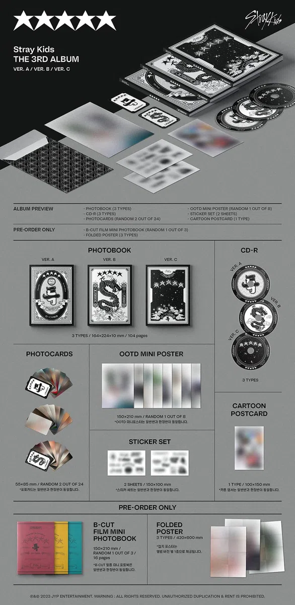 STRAYKIDS SKZ - 3RD ALBUM 5 FIVE STAR, [A VERSION]