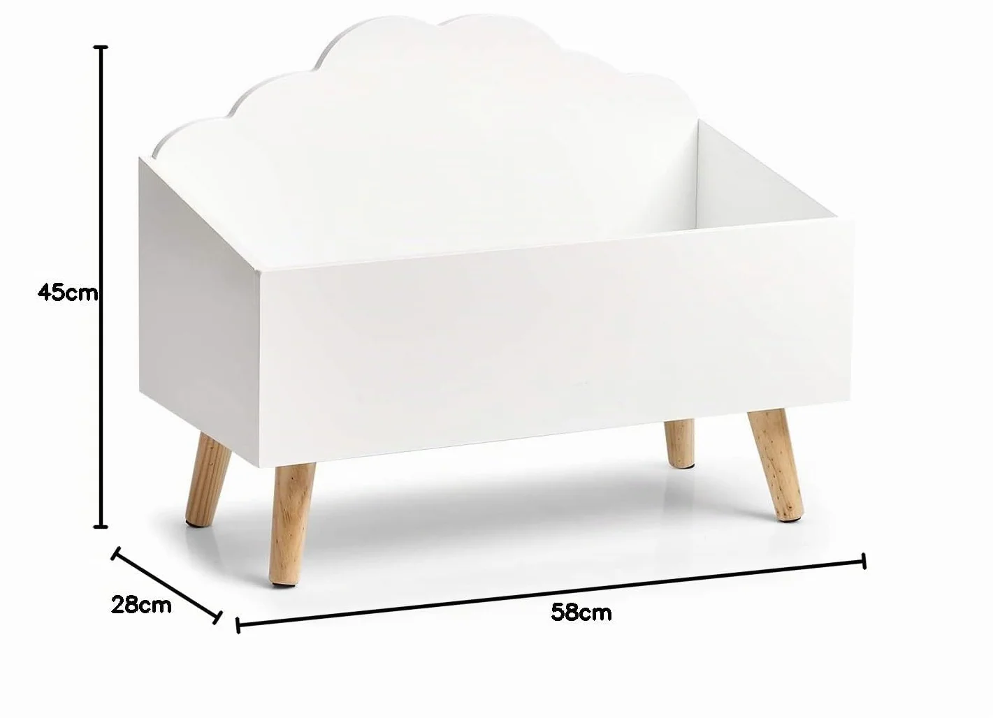 Zeller 13503 - Cassapanca per bambini, in MDF, 58 x 28 x 45 cm, colore: Bianco