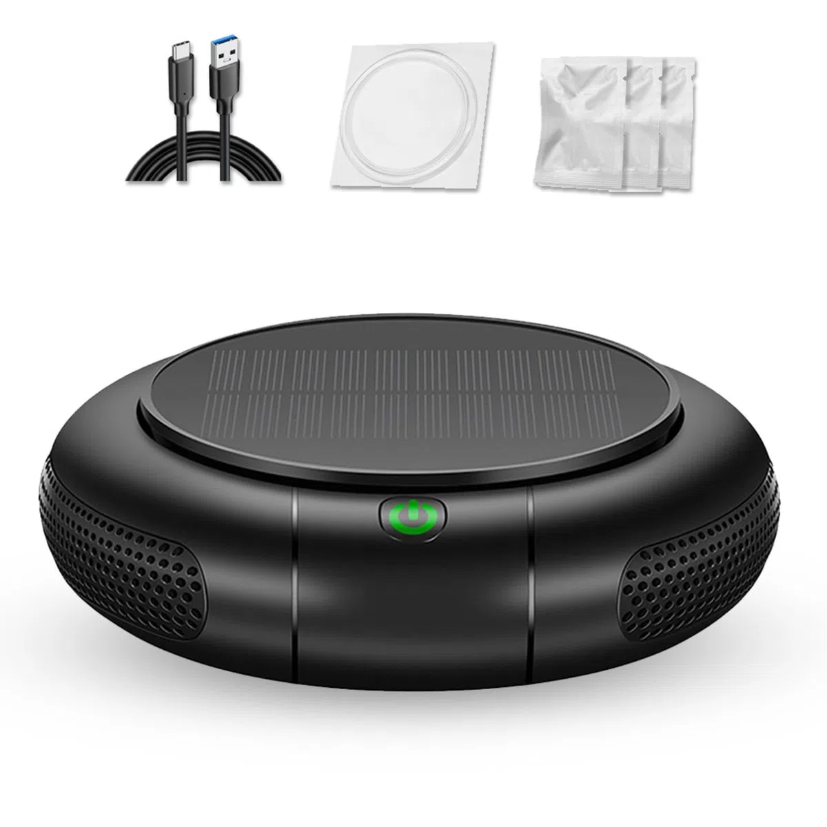 Aspiratore Fumo Sigaretta Diffusore Profumo 2 in 1, con Sistema di Filtraggio HEPA E Ricarica Solare, Elimina Il 99,97% di Polvere, Fumo, Odori E Allergeni