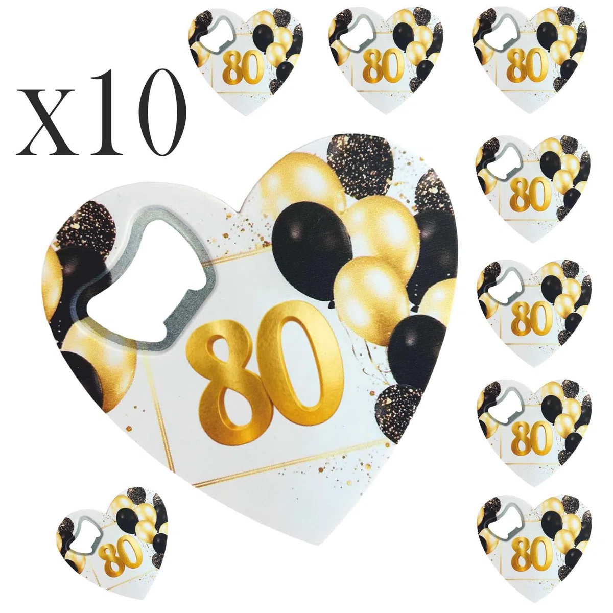 Regalami.Shop Set di 10 stappabottiglie per bomboniera 15° 18° 20° 25° 30° 40° 50° 70° 80° utili ed Originali Anche per Feste, Party, segnaposto, Regalo (80)