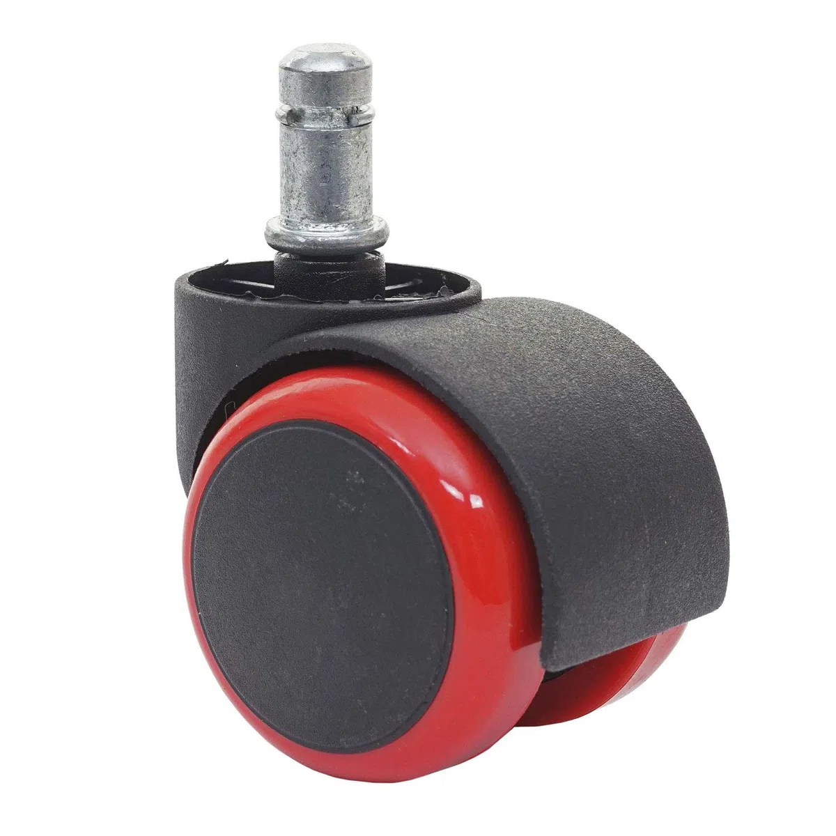 Set 5x ruote per sedie poltrone girevoli 50mm HWC-H86 plastica poliuretano - rosso