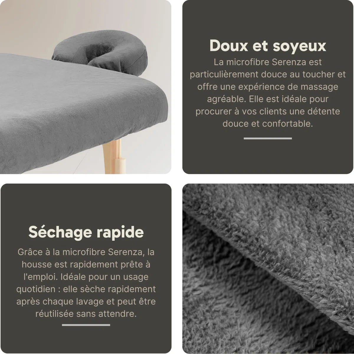 Asciugamano da massaggio XXL, 100 x 220 cm, in microfibra, extra grande, per sauna, spiaggia e asciugamano da bagno, morbido, ad asciugatura rapida, leggero e facile da pulire (grigio)