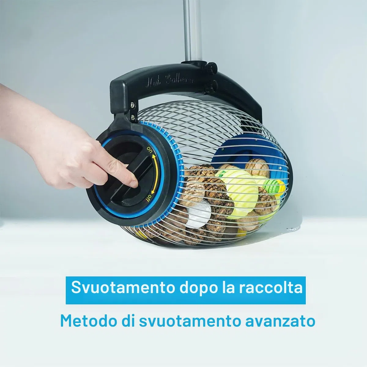 zozen Raccolta/Raccoglitore di Noci, Coperchio Laterale per Aprire Il Design, Noci di Hickory, Palle a Punta, Golf, Oggetti da 2 cm a 4 cm; 1,4 m (mediano)