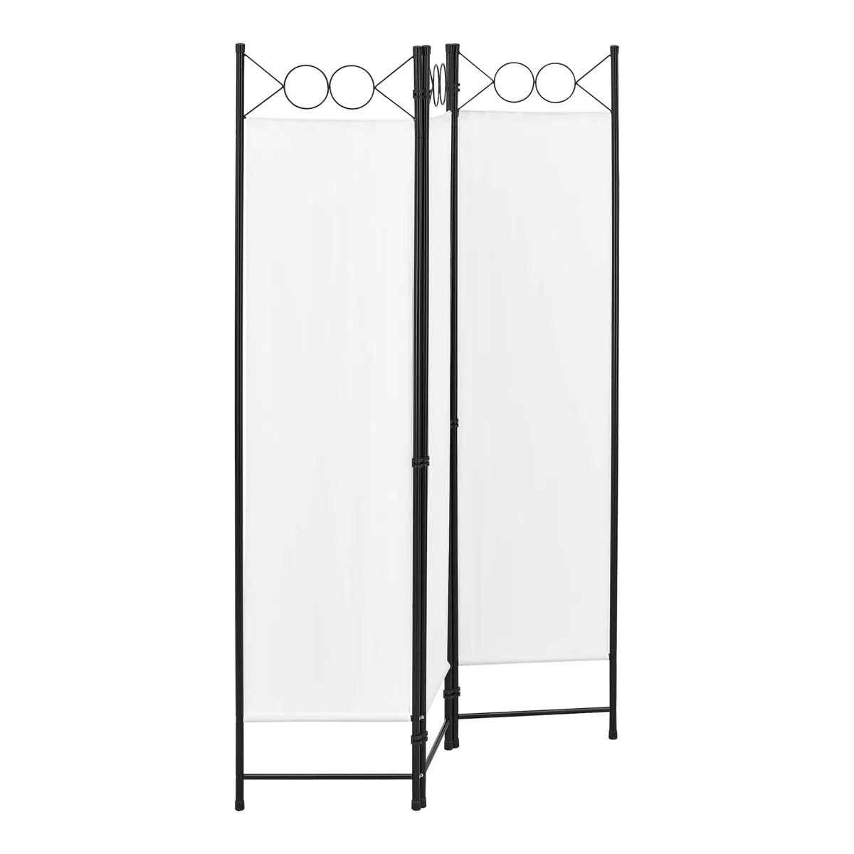 [en.casa] Paravento Pieghevole per Interni e Esterni in 3 Pannelli Separè Decorativo Parete Divisoria per Camera da Letto Spogliatoio Terrazza 171 x 120 cm Telaio in Acciaio - Bianco