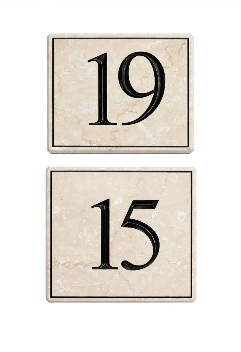 Numero civico in Marmo, Personalizzabile, Prodotto artigianale, Targhetta civico personalizzata, Targa incisa artigianalmente per Esterno
