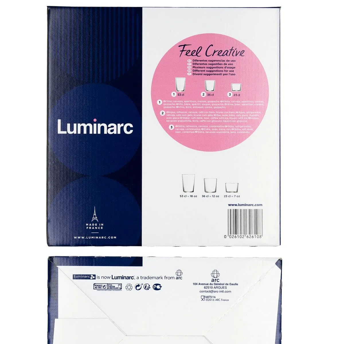 Luminarc - Set di 18 Bicchieri, Modello Gorbea