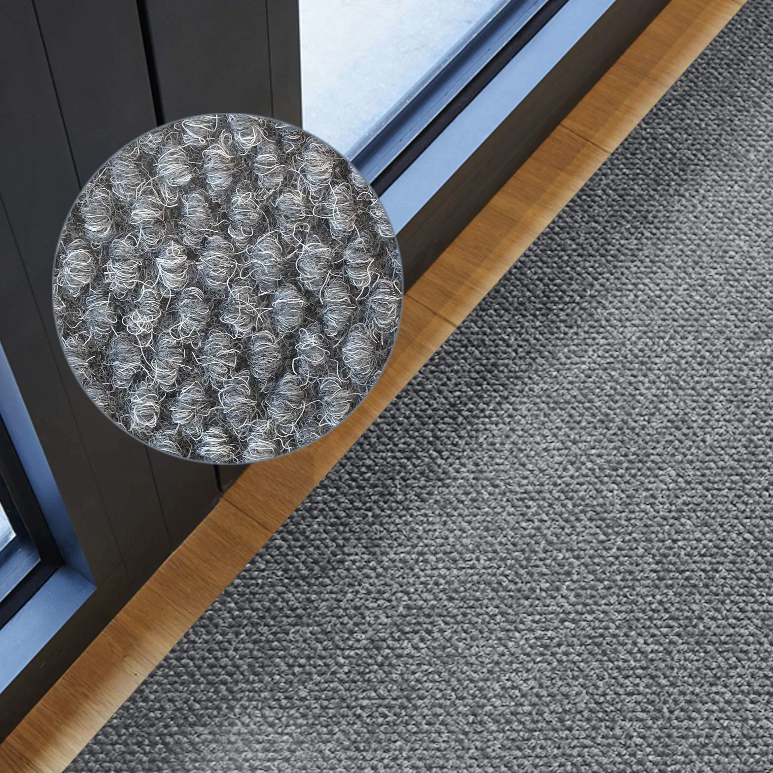 Floordirekt Zerbino 120 x 150 cm, Grigio, Ideale Anche Come Tappeto per la Cattura dello Sporco su Misura, per corridoio, Cucina, Lavabile e Antiscivolo, al Metro (Hong Kong)