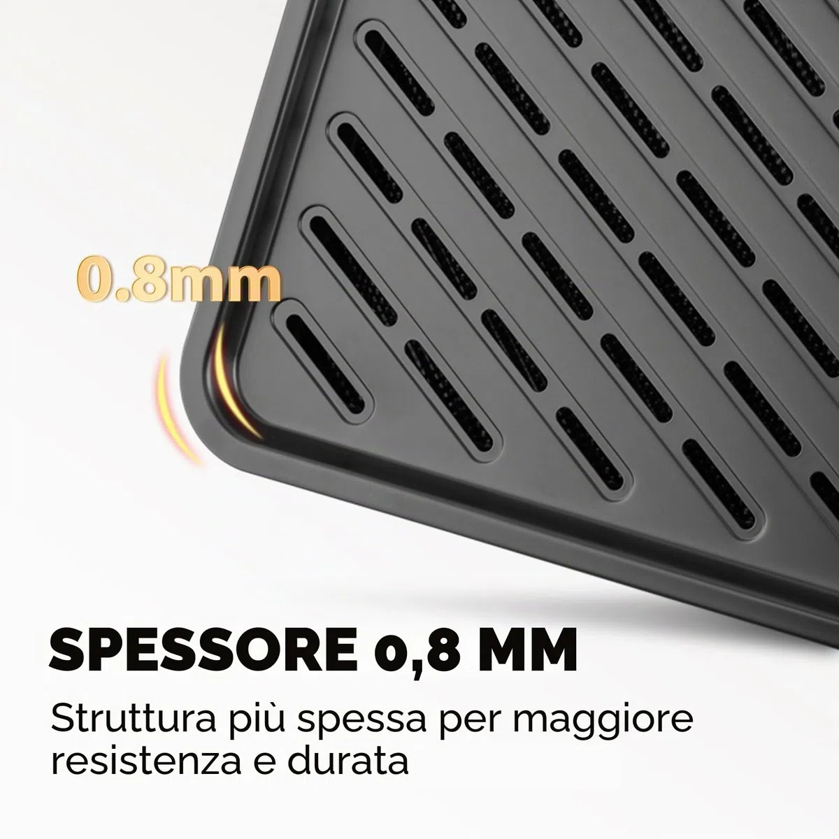 Fire More Teglia da forno con griglia di raffreddamento, 44 x 33,3 x 2,5 cm Teglia antiaderente per forno in Acciaio al Carbonio, Lavabile in lavaggio automatic