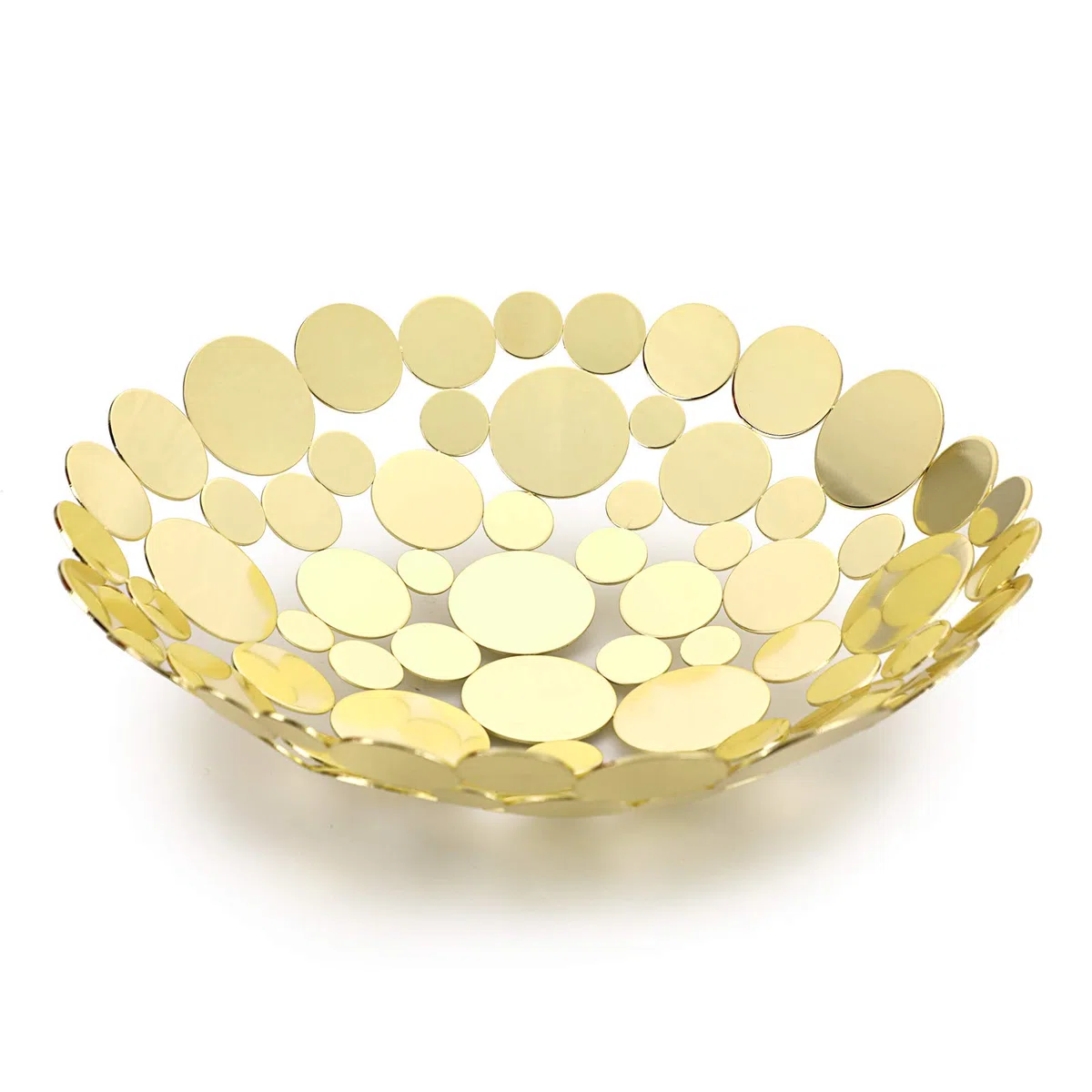 SumnaCon Ciotola da banco in metallo per frutta – Cucina & Tavolo da pranzo Display Basket – Oro