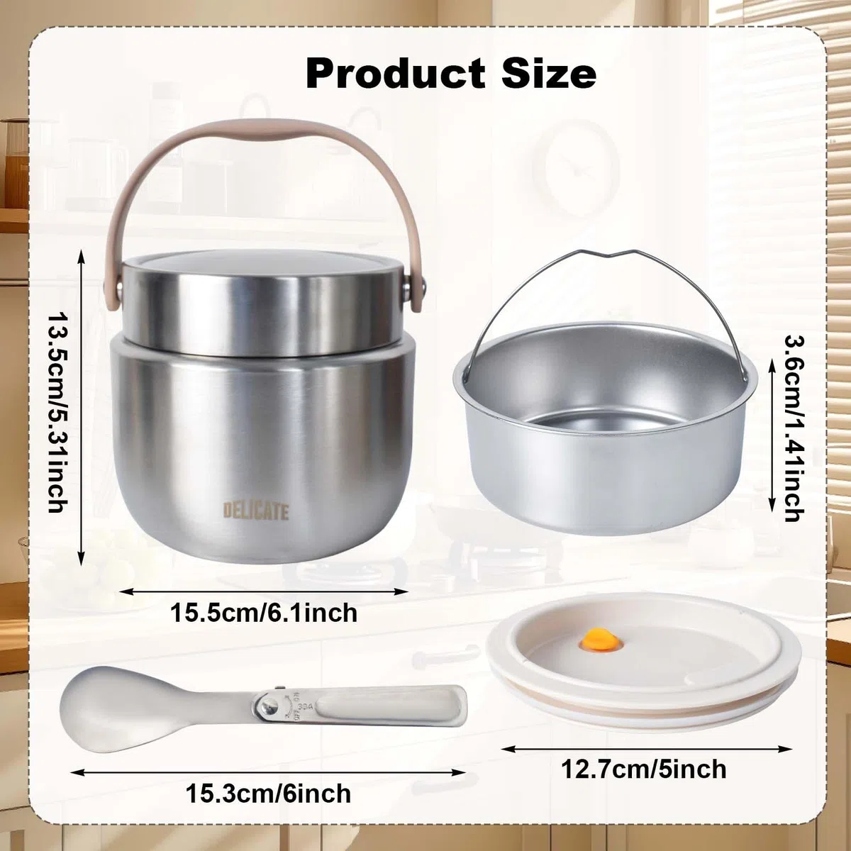 Thermos per Alimenti 1200 ml Contenitore Termico per Alimenti con Cucchiaio e Borsa Termica, Contenitore per Caldi con Maniglia, per Zuppa, Porridge, Riso, Frutta