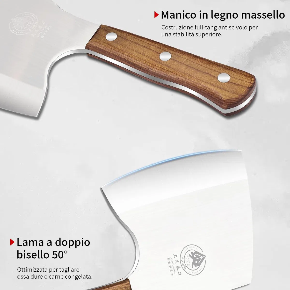 Plys Mannaia da Cucina Lama 15 cm Coltelli Macellaio Professionali Coltelli da Carne
