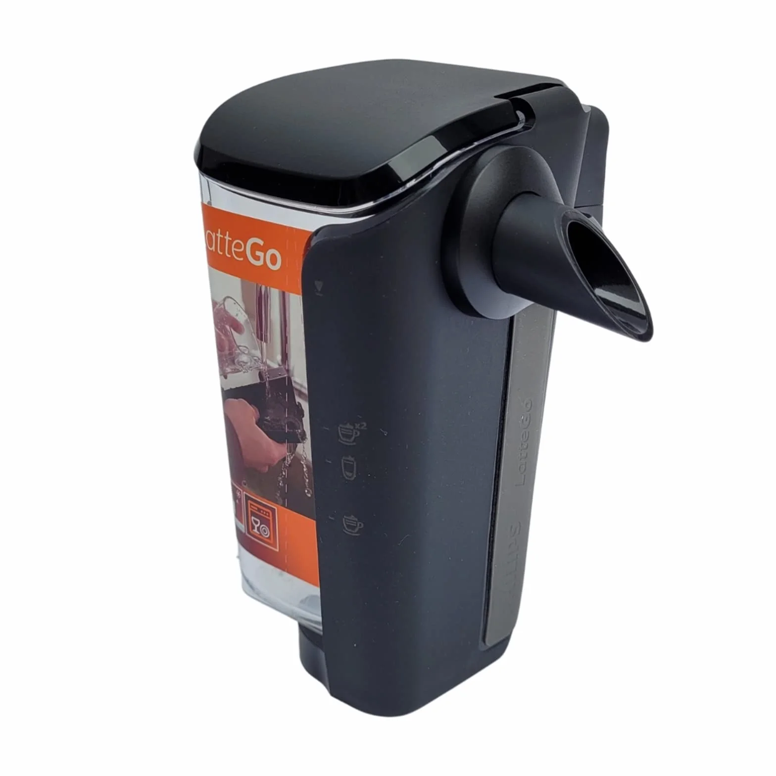 Philips Contenitore per latte (versione C) per macchina da caffè LatteGo, nero, argento, trasparente