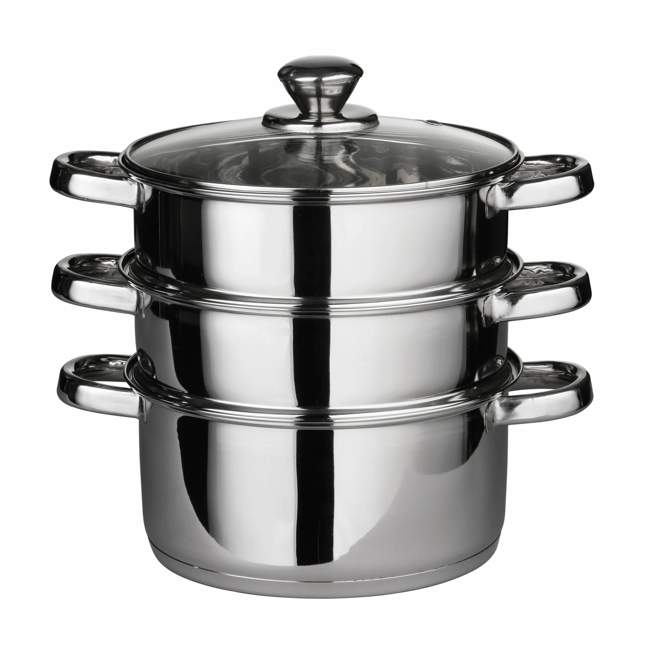 PREMIER Housewares 408129 Pentola a Vapore con Coperchio in Vetro e Capsula Base, Acciaio Inossidabile