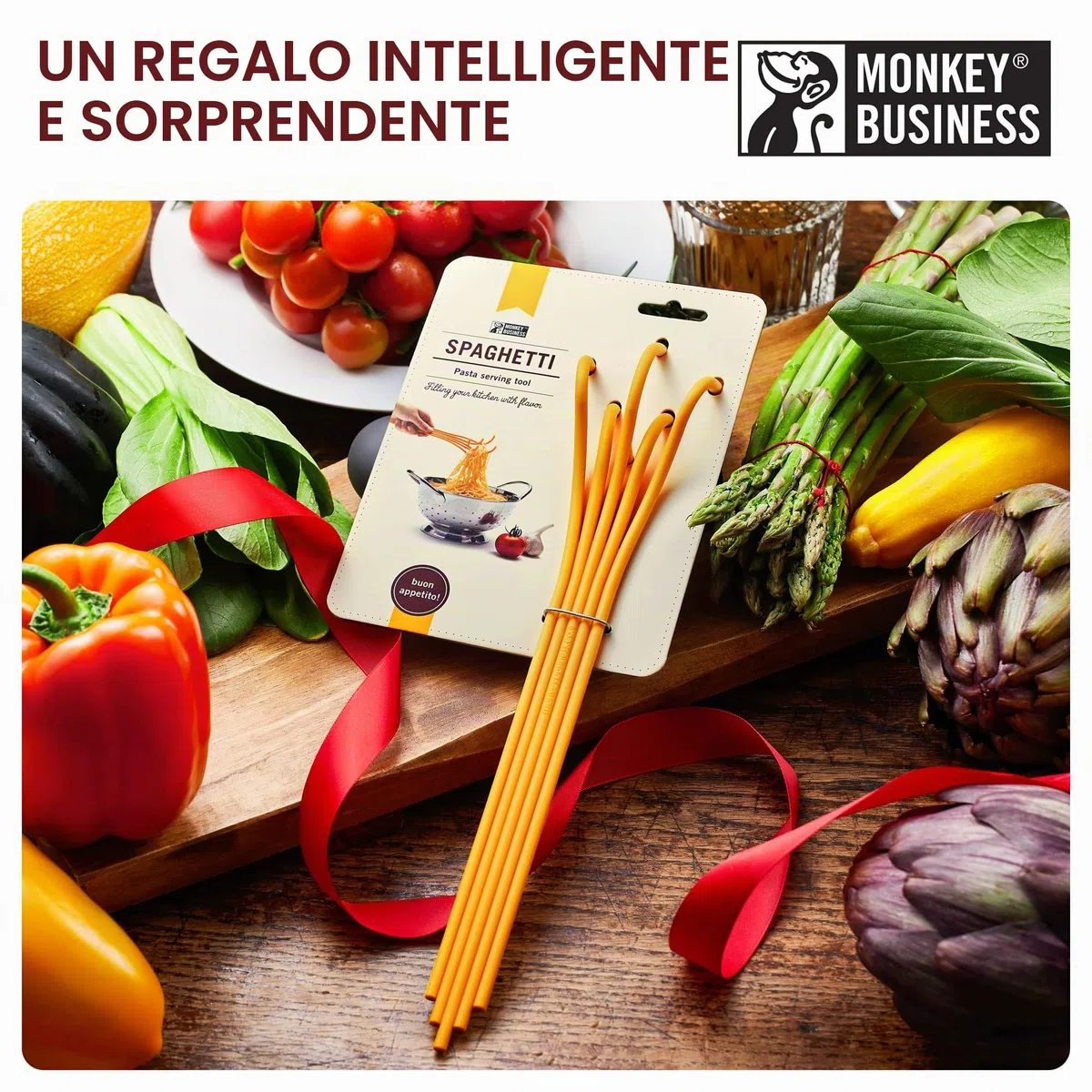 Forchetta a forma di spaghetti in plastica divertente/Forchetta per pasta da una serie di gadget da cucina ispirati alla pasta | Forchetta per pasta cool per afferrare e servire la pasta | Accessori