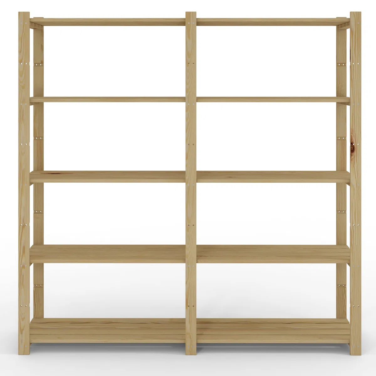 Lenmar Serie B Scaffale in legno di pino, legno beige chiaro, B-03, 170 x 170 x 40 cm, 5 ripiani, libreria, scaffalatura in legno, scaffalatura a 5 ripiani, scaffale per ufficio, soggiorno, scaffale
