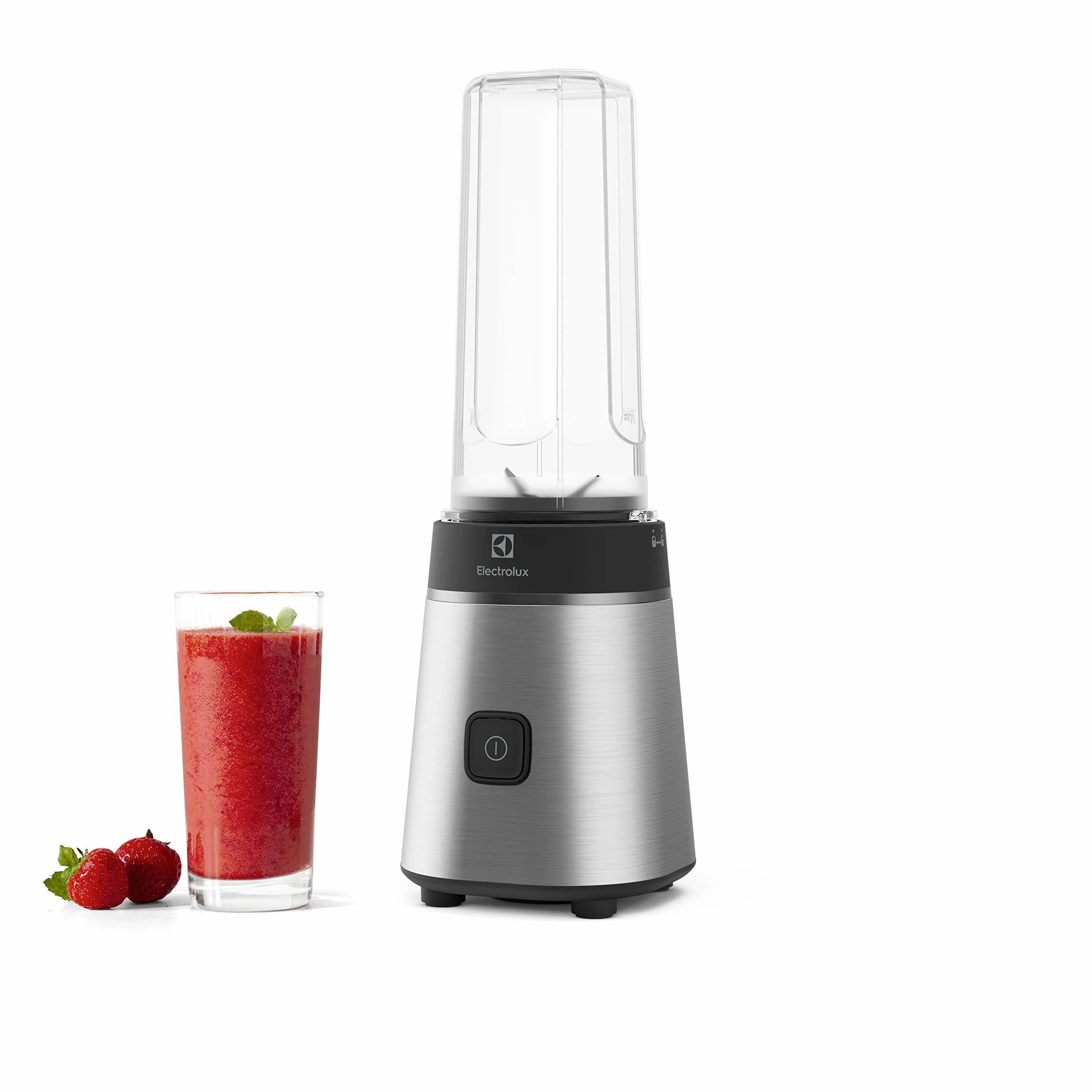 Electrolux Create 3 E3SB1-4ST Frullatore Sportivo 3 in 1 con Bottiglia Take Away BPA Free, Mixer Compatto e Potente in Acciaio Inox per Smoothie, Frullati e Bevande Energetiche