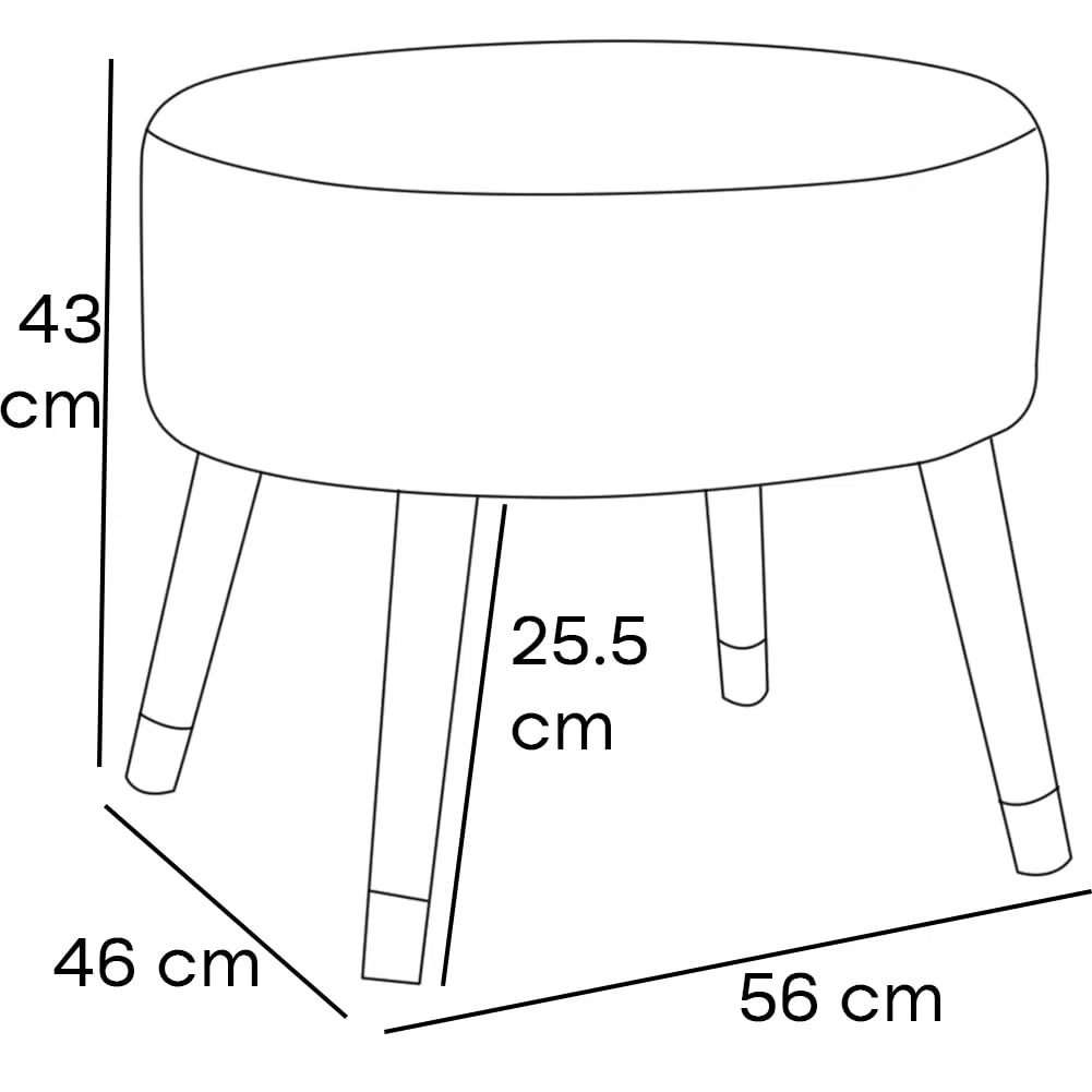 BAKAJI Sgabello Pouf Struttura in Legno e Rivestimento in Tessuto Lino Colore Grigio, Poggiapiedi con Gambe da 24.5 cm, Sgabello Robusto con Comoda Imbottitura Ideale per Arredamento Casa e Ufficio