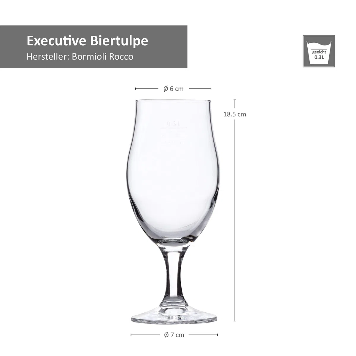 Bormioli Rocco Executive Calice Birra 37,5 cl Set 6 Pezzi In Vetro