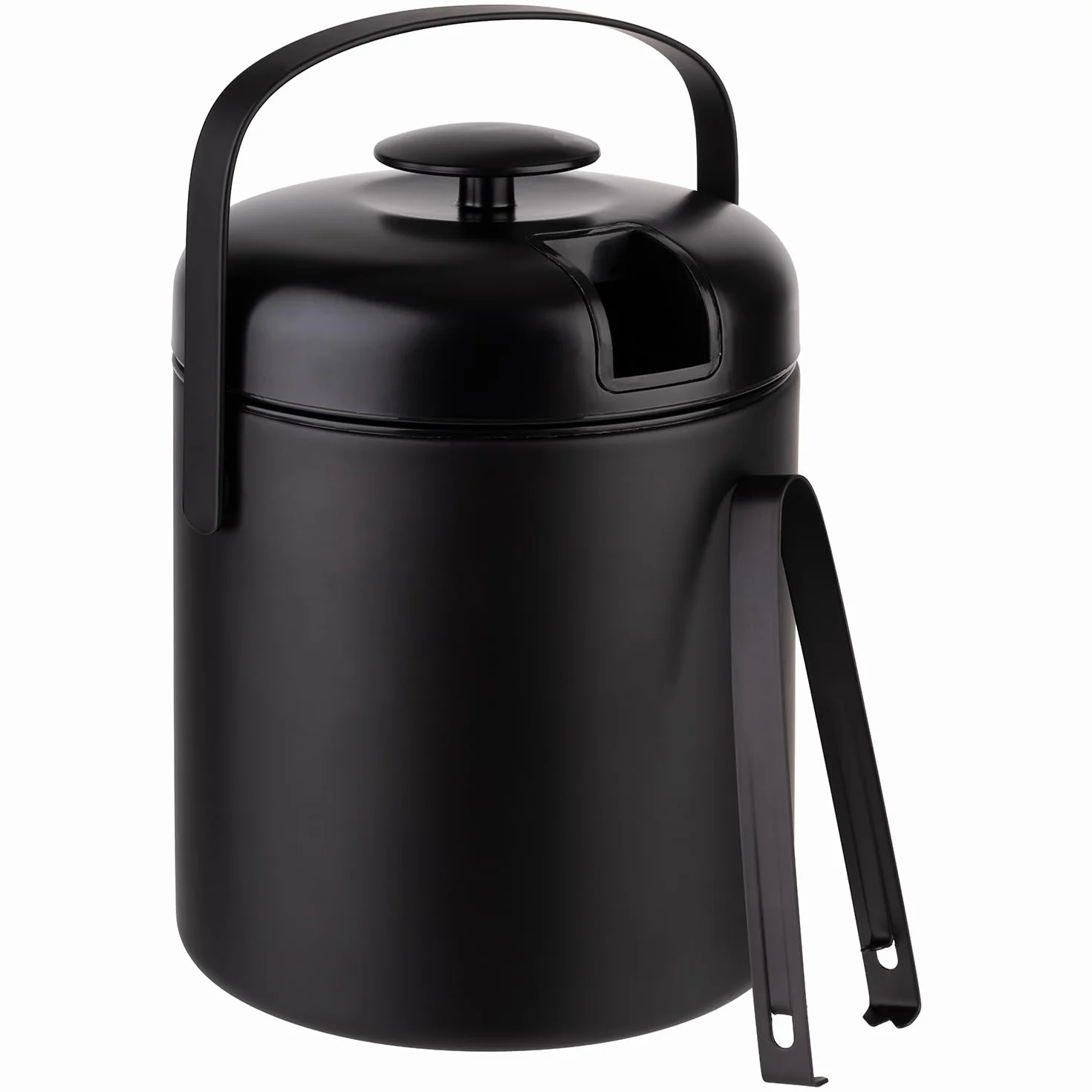 APS 36016 - Set di secchi per ghiaccio in nero, Ø 14 cm, altezza: 22 cm, 1,3 litri