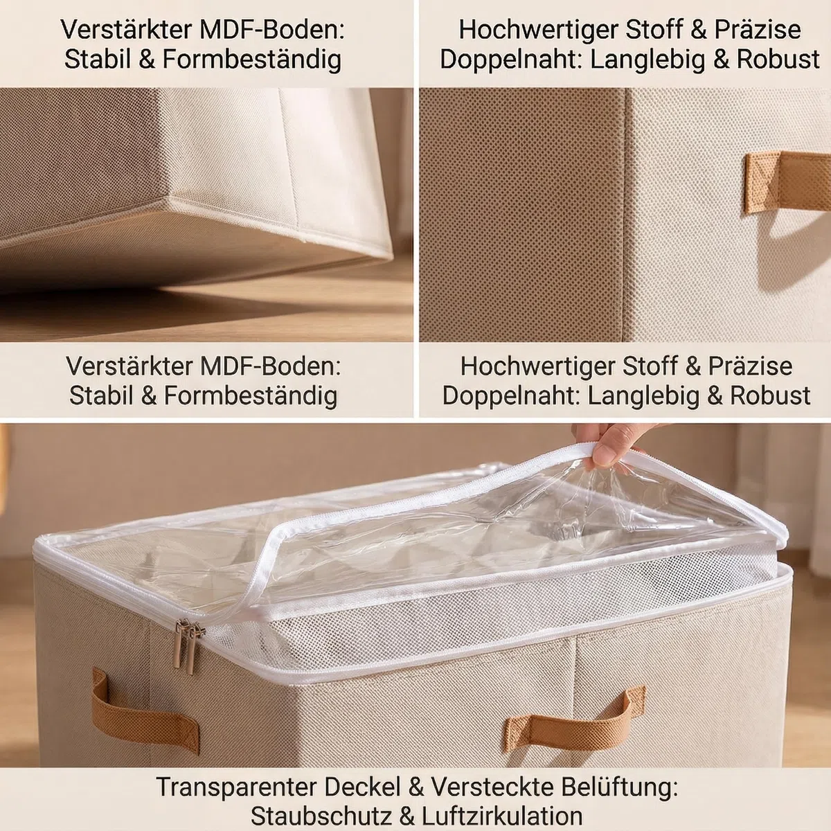 Organizzatore per scarpe, Shoe Organizer con coperchio, Scatole per scarpe pieghevoli, Divisori regolabili per Shoe Organizer Storage Box, adatto per fino a 16 paia con manici, per