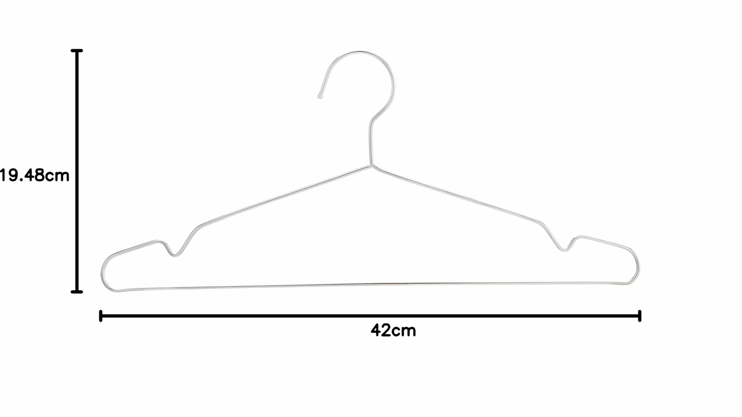 Amazon Basics Grucce appendiabiti in acciaio inox, Confezione da 50 pezzi, Cromate