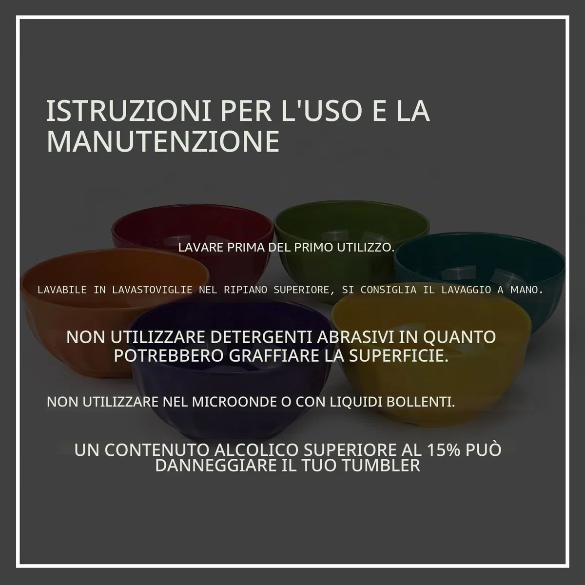 Set di ciotole Yalin in melammina, 25,4 cm 100% melammina per cereali/zuppa/insalata, 800 g, confezione da 6 in 6 colori assortiti, anti-rottura e lavabili in lavastoviglie, senza BPA