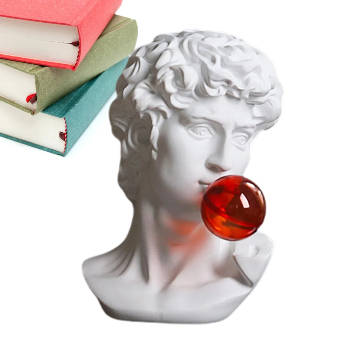 Statua a busto di David – Statua decorativa da scrivania in resina, scultura artistica di David | Figura unica in resina con finitura impermeabile, elegante ornamento multifunzionale per soggiorno