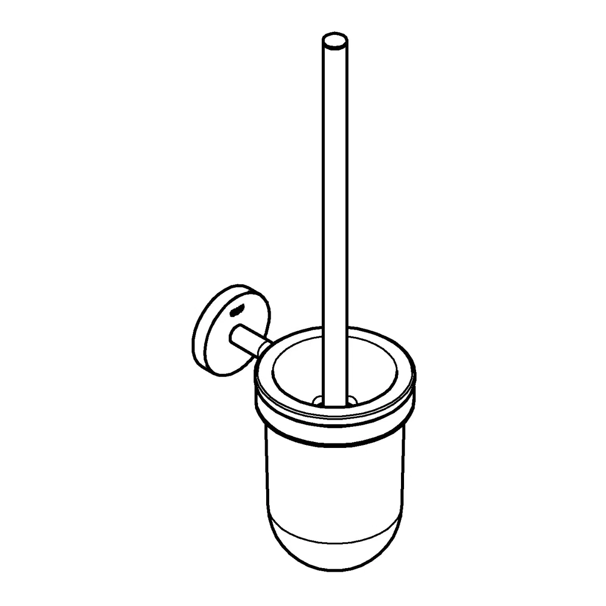 GROHE QuickFix Start Cosmopolitan, Set scopino per WC vetro e metallo, montaggio a parete, fissaggio nascosto, viti e tasselli inclusi, montaggio facile con GROHE QuickGlue, 374 mm, Cromo, 41169000