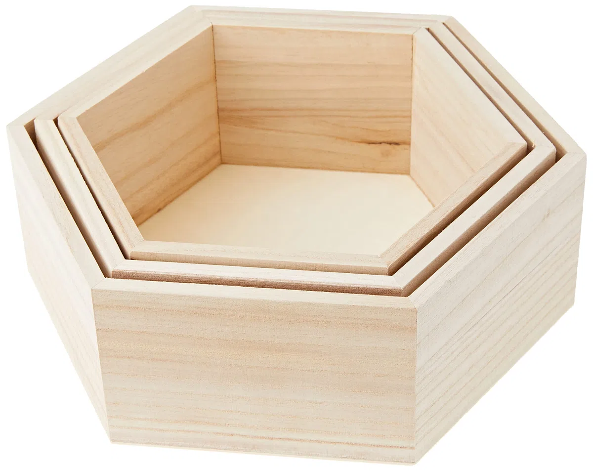 Artemio 3 scaffali di Legno - Esagono