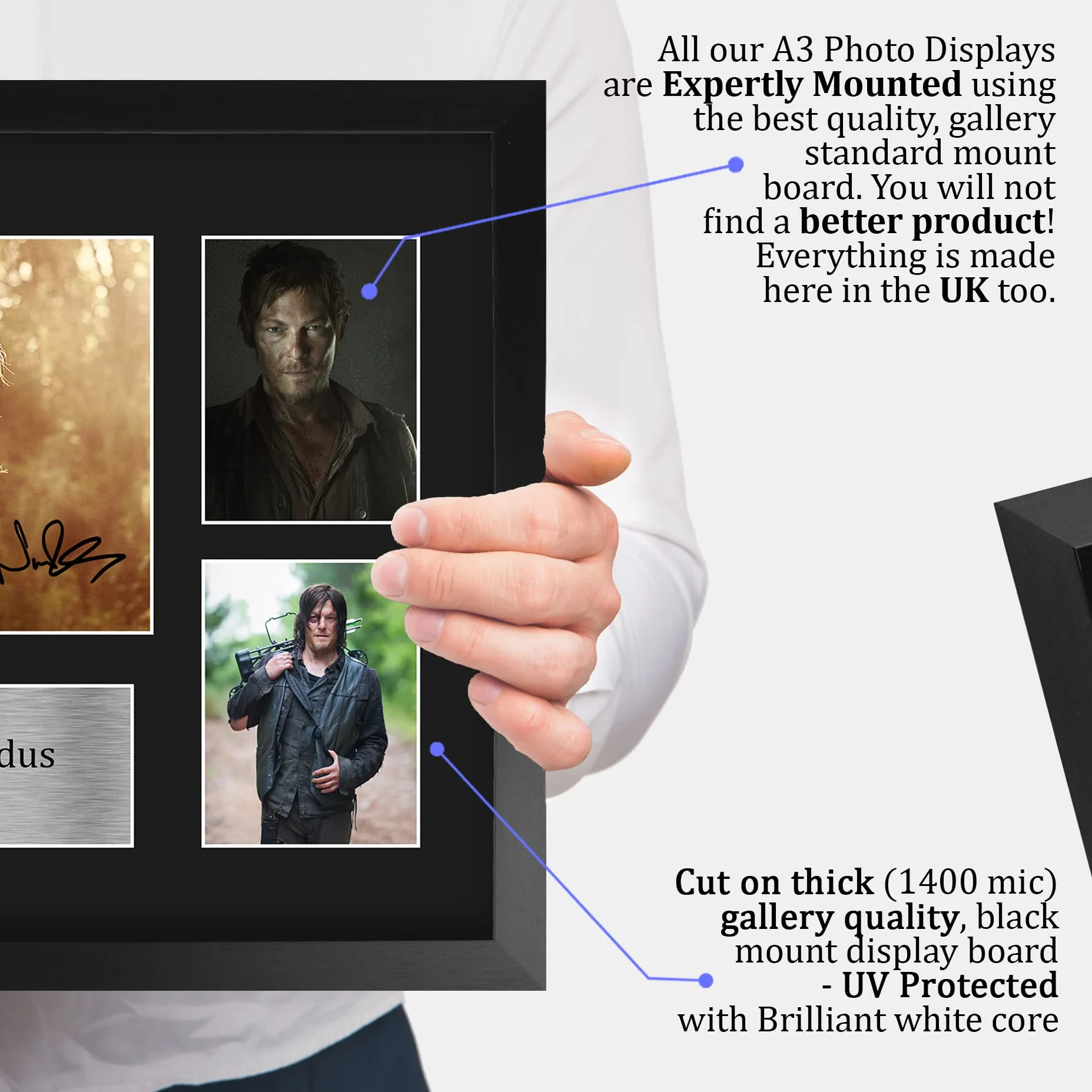 HWC Trading FR A3 Norman Reedus Walking Dead Daryl Regali Stampati Autografo Firmato Immagine Per Gli Appassionati Di Programma Televisivo - A3 Framed