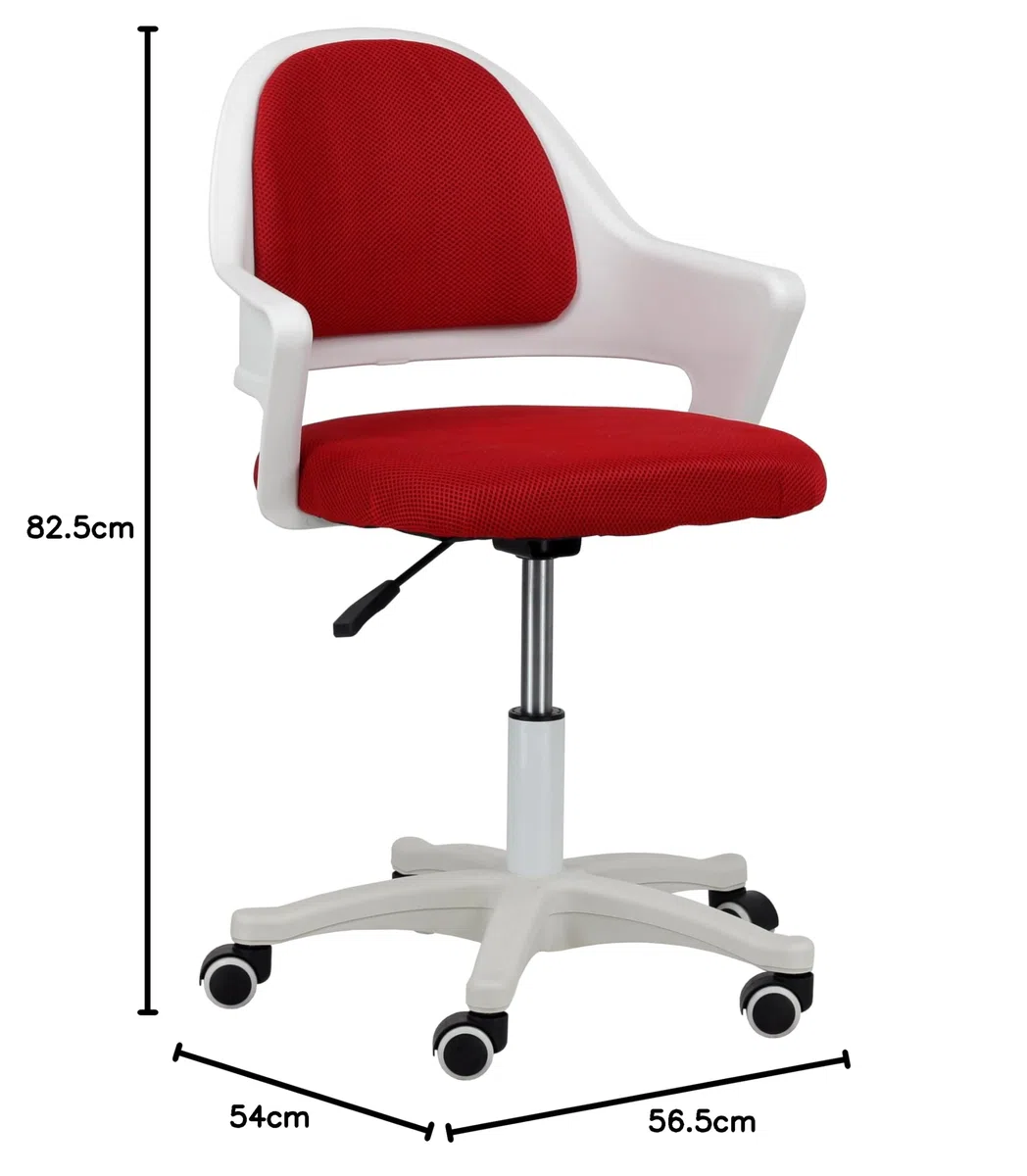 Totò Piccinni Sedia Ufficio PUCCI girevole con altezza regolabile ideale per camerette camere studio ragazzi (Rosso)