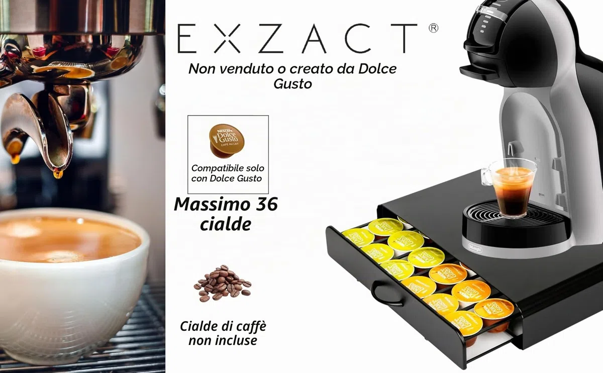 EXZACT Cassetto Capsule Caffè, Compatibile con Capsule Dolce Gusto (36pcs)