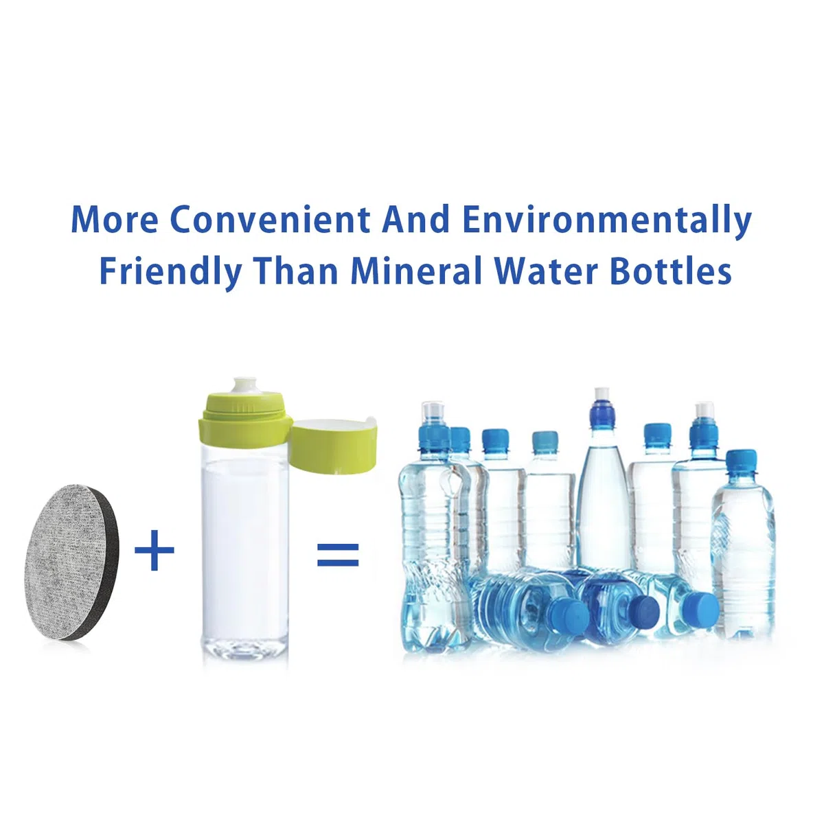 Dischi per filtro dell'acqua a micro disco compatibili con bottiglie filtranti Brita Fill and Go, caraffe, riducono cloro, microparticelle e altre impurità (confezione da 8)