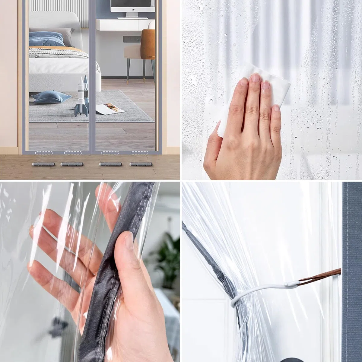Tenda per Porta Isolamento Termico Magnetico,Tenda Magnetica Per Porta In EVA,Copertura Porta Antivento,Chiusura Automatica,per Balcone Cucina Camera da Letto,Larghezza x Altezza (90cm x 230cm)