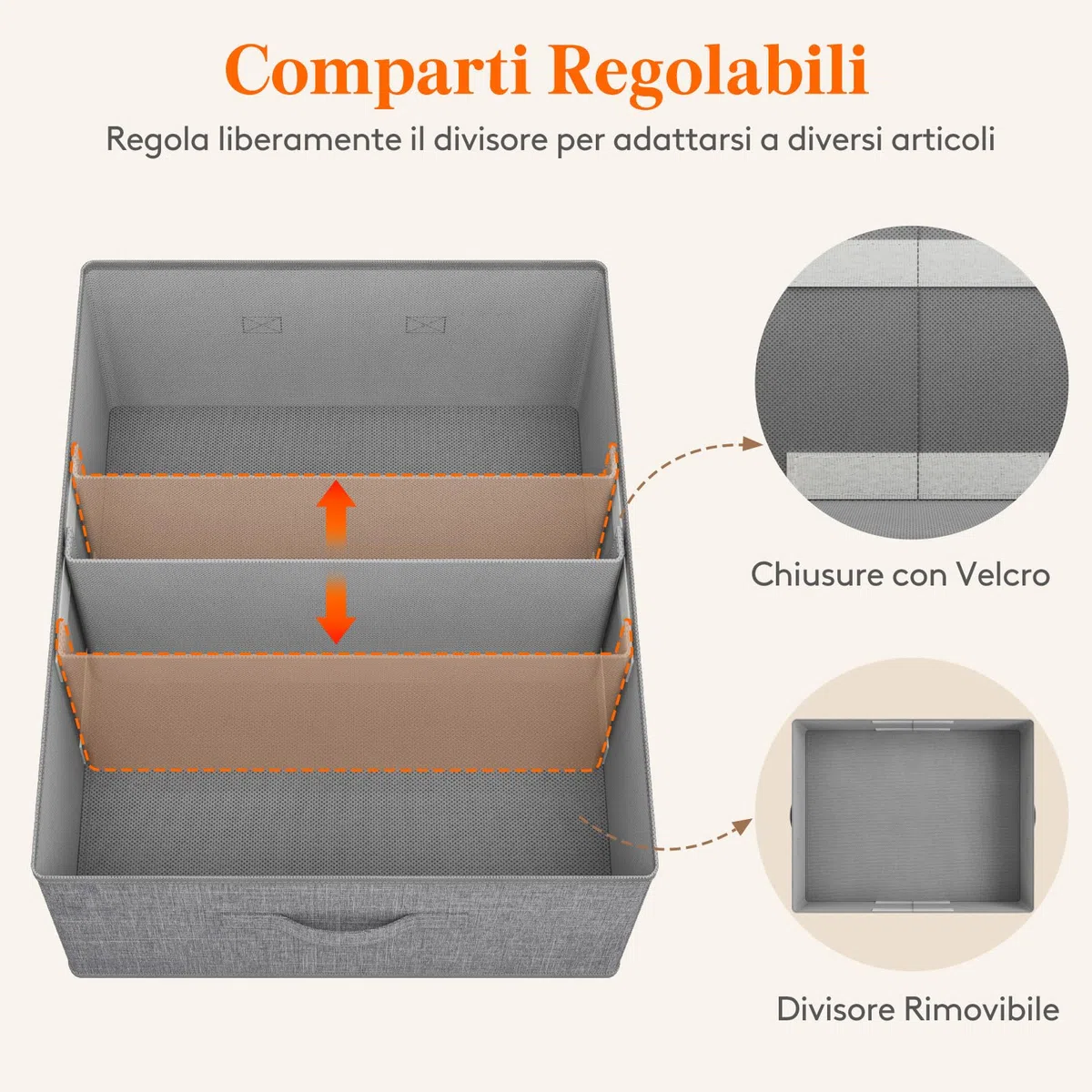 Lifewit Organizer Armadio, Cassetti per Armadio Interno Pieghevoli, Contenitori per Armadio Salvaspazio con Divisorio Rimovibile, Scatole per Armadio Rigide, 40L (50 x 40 x 20 cm), Set di 4