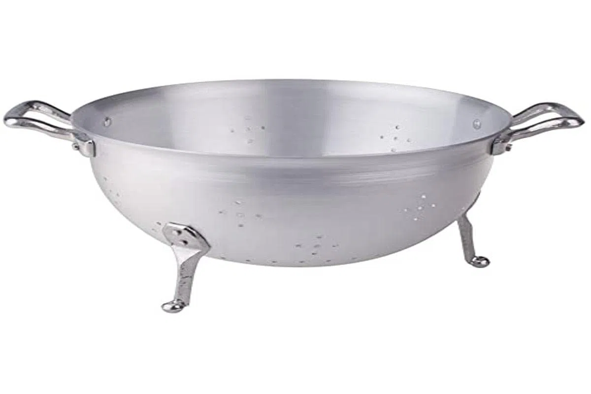 Pentole Agnelli FAMA1528 Colapasta a 3 Piedi, in Alluminio BLTF, con 2 Maniglie in Acciaio Inossidabile, 28 cm, Argento