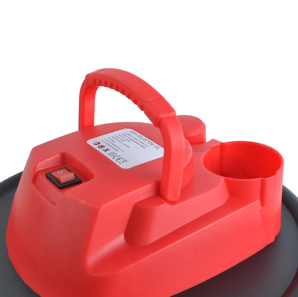 Aspiracenere/Aspirapolvere 10 L Senza Sacco con Soffiante – 800 W, 16 kPa, Filtro HEPA + filtro tessuto, Serbatoio acciaio, tubo alluminio, doppia bocchetta – per camini, stufe a pellet