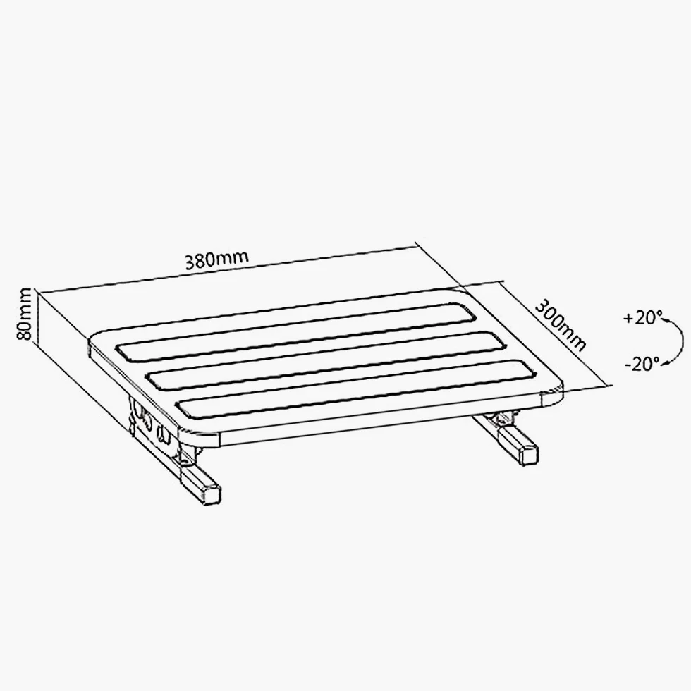 Maclean MC-831 - Poggiapiedi ergonomico con inclinazione Regolabile, 380 x 300 mm