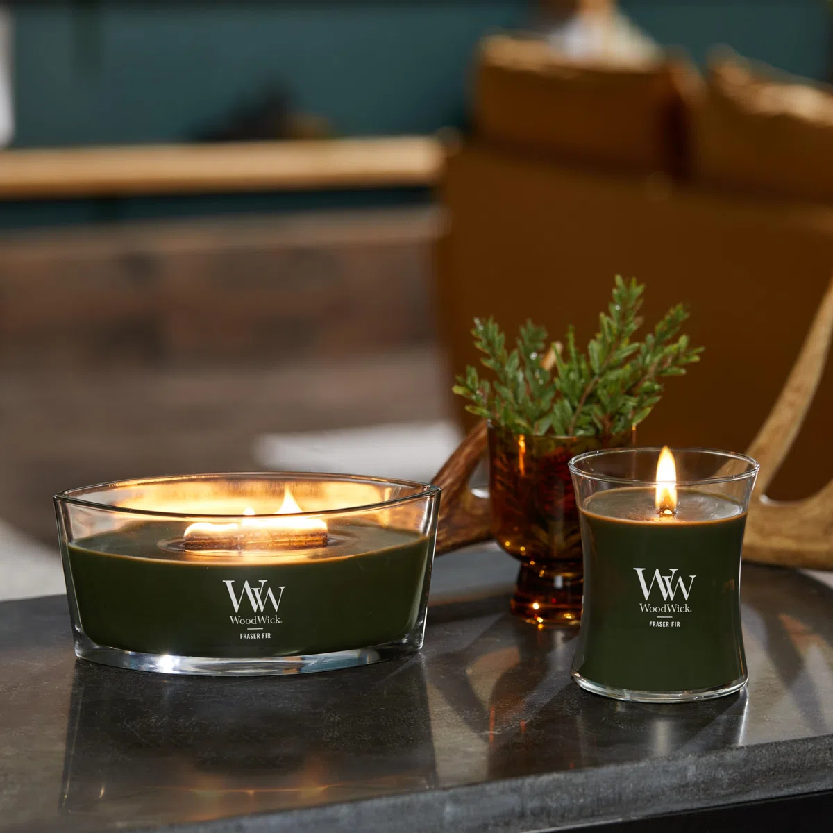 WoodWick Candela profumata Ellipse | Fraser Fir | Con Stoppino Scoppiettante | Fino a 50 ore