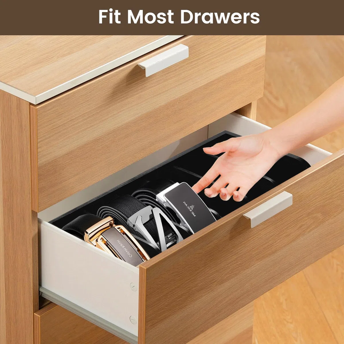 Organizer per Cintura con 6 Scomparti - Espositore per Cinture da Uomo per Armadio e Cassetto