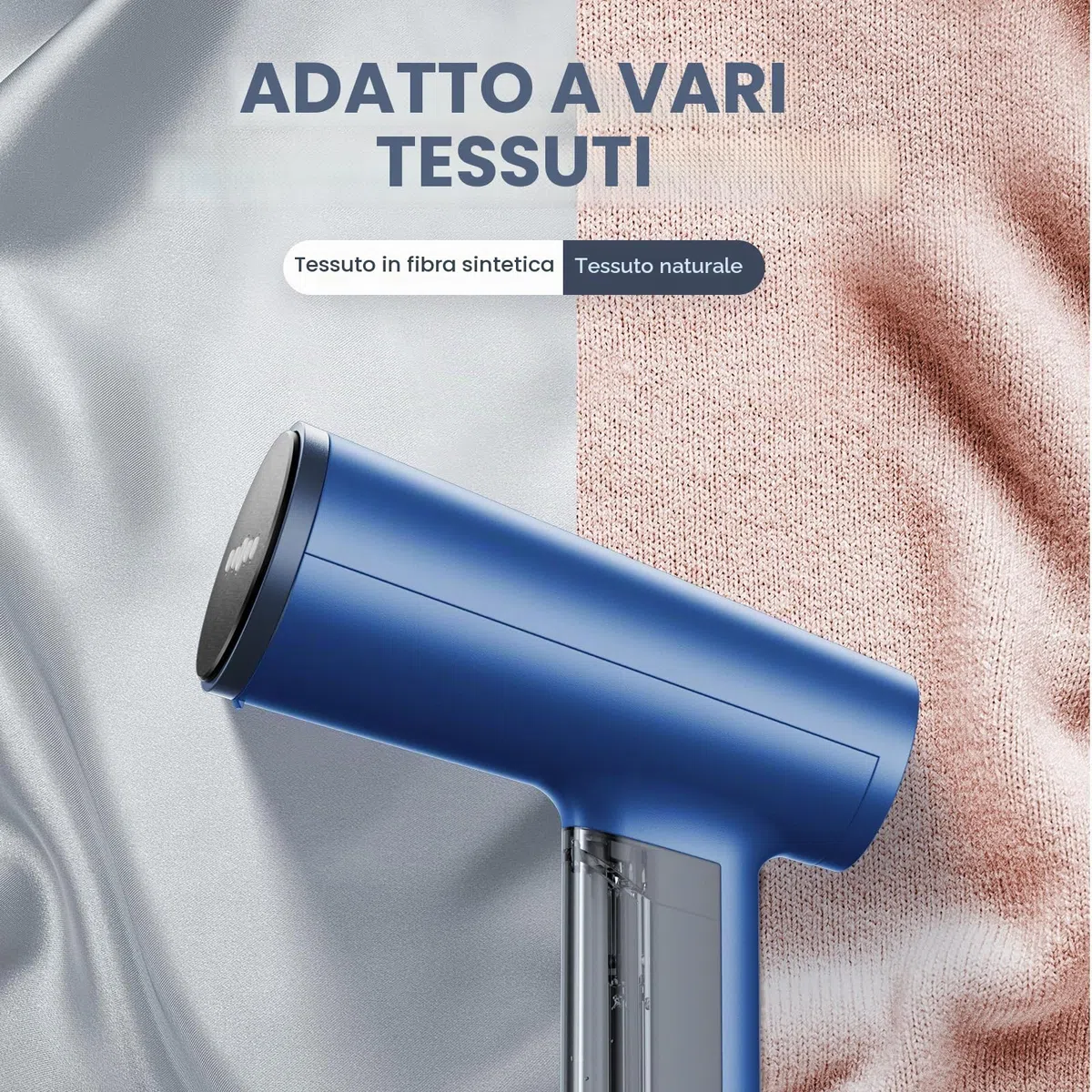 Vaporizzatori da viaggio Ferro da Stiro Verticale a Vapore, FMK Mini Stiratrice Verticale 20s Riscaldamento, Portatile Rimozione Rughe Tessuto con Pennello Ferro da Stiro a Vapore per Tende Blu