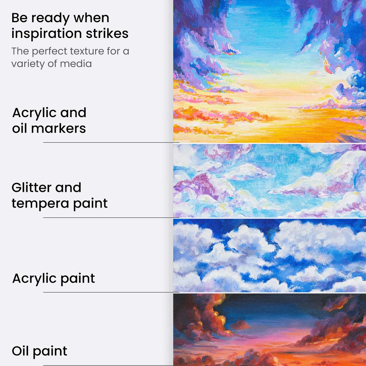 ARTEZA Album con Fogli in Tela per Dipingere 22,9x30,5 centimetri, Set di 2, 100% Cotone, Preparati con Gesso Privo di Acidi e Rilegati a Colla