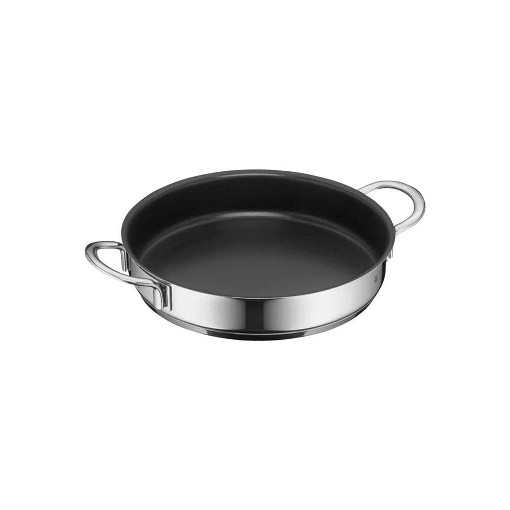 WMF - Mini tegame da portata rivestito in acciaio inox Cromargan lucido, 18 cm, per piani cottura a induzione, impilabile, ideale per piccole porzioni o per single