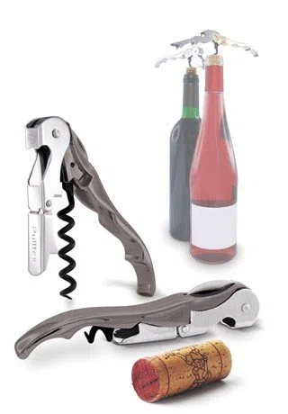 Pulltex Classic Grafite – Cavatappi Professionale a Doppia Leva Brevettato Pulltex – Pezzo Unico in Lega d'Acciaio con Finitura Grafite – Box Ecologica Riciclata + Eco-Pelle – Regalo Sommelier