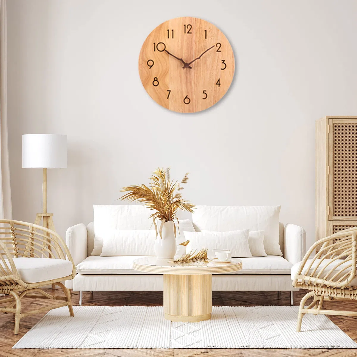 ACCSHINE Moderno Orologio da Parete in Legno 30CM Orologio da Parete Cucina Senza Cornice Silenzioso Decorazione da Parete per Casa Ufficio Cucina Soggiorno Camera